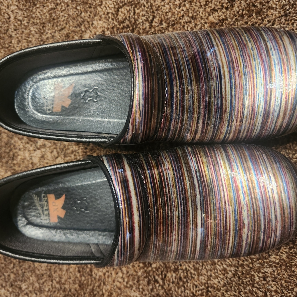 Dansko Blue and Purple Mules Comfortable Clogs